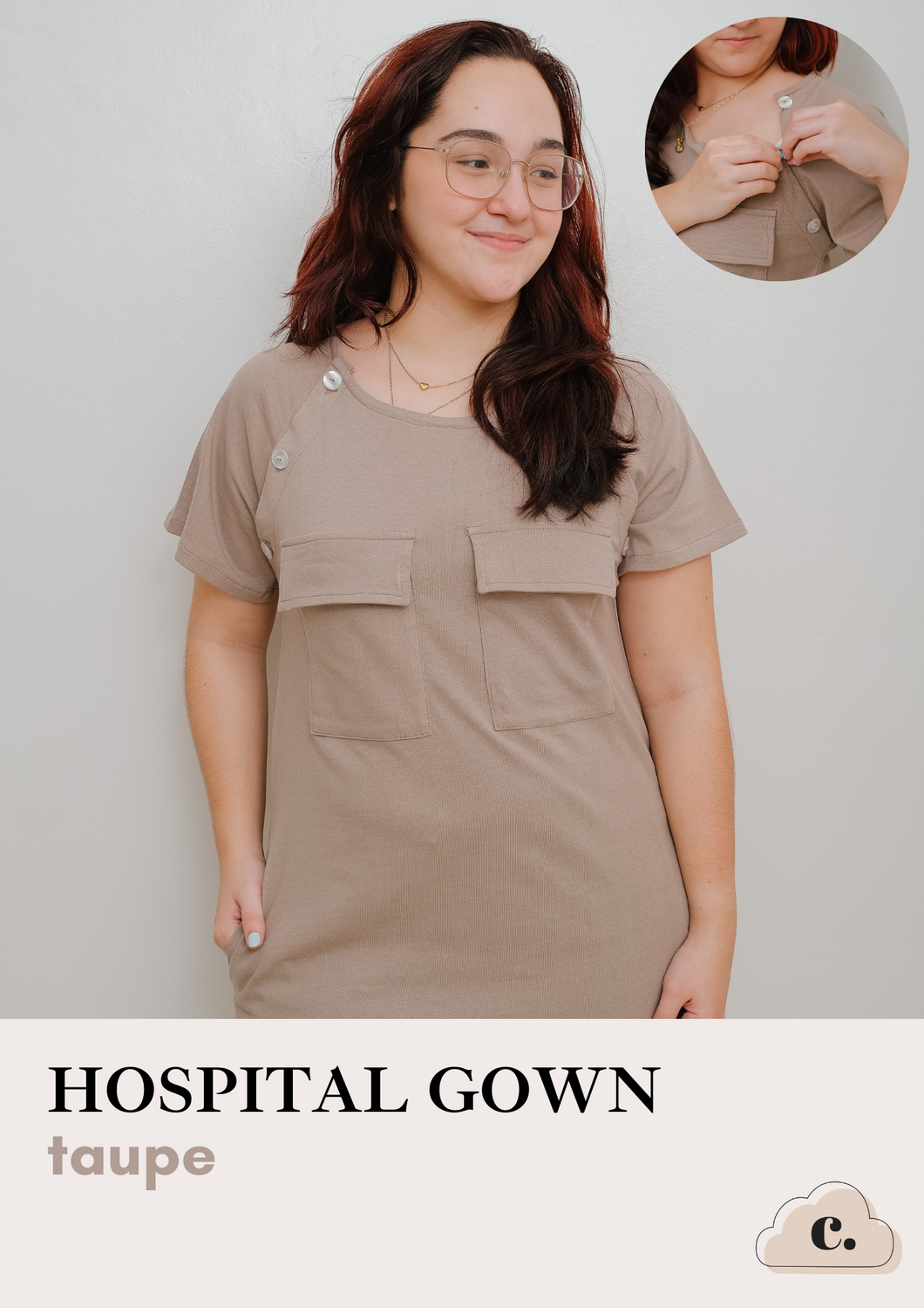 Hospital Gown - TAUPE