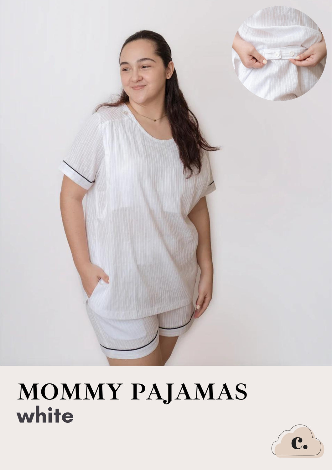 Momzilla Special - WHITE SHORTS SET