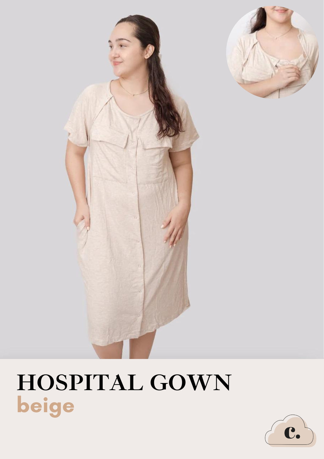 Hospital Gown - BEIGE