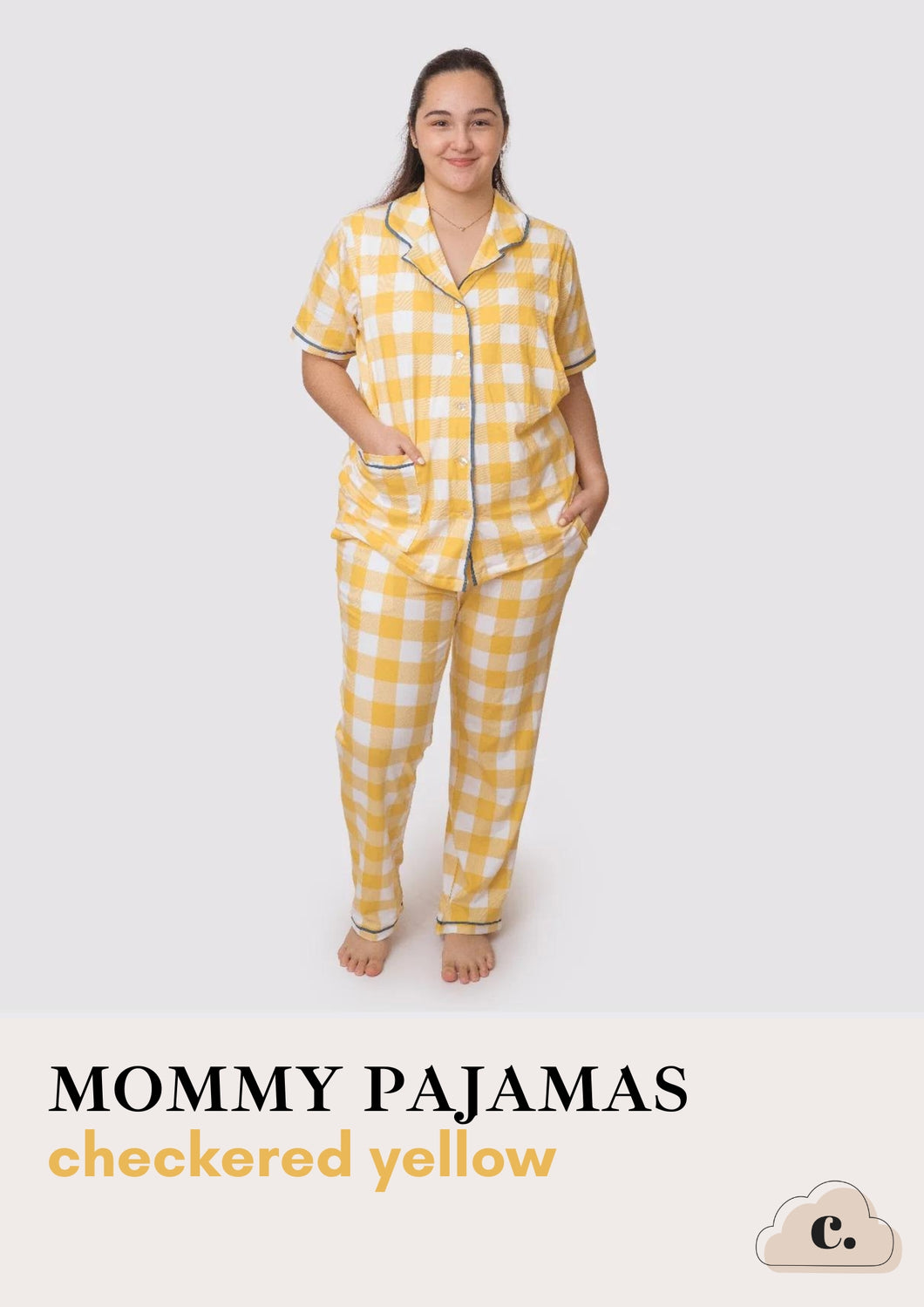 Mommy Pajamas - CHECKERED YELLOW