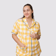 Load image into Gallery viewer, Mommy Pajamas - CHECKERED YELLOW
