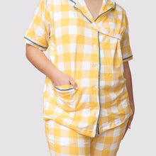 Load image into Gallery viewer, Mommy Pajamas - CHECKERED YELLOW
